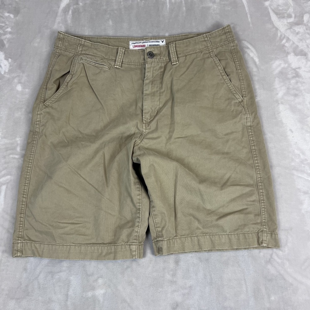 Y2K American Eagle Shorts Mens 38 Khaki Longboard Chino Skater Grunge Preppy